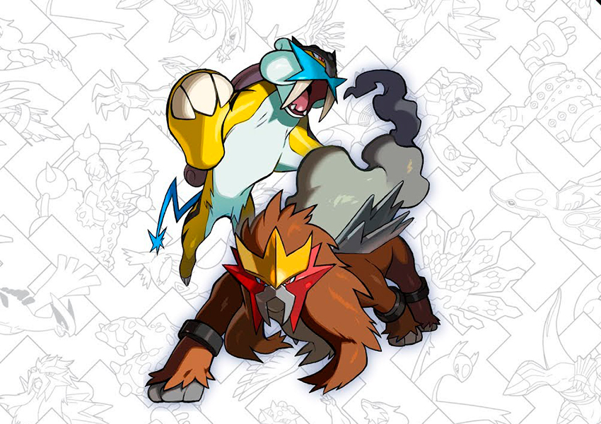 Los Pokémon legendarios Entei Y Raikou estarán disponibles en abril