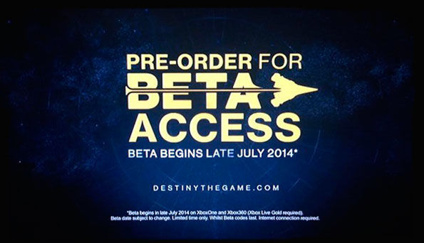 La beta de Destiny solo estará disponible para los usuarios que reserven el juego