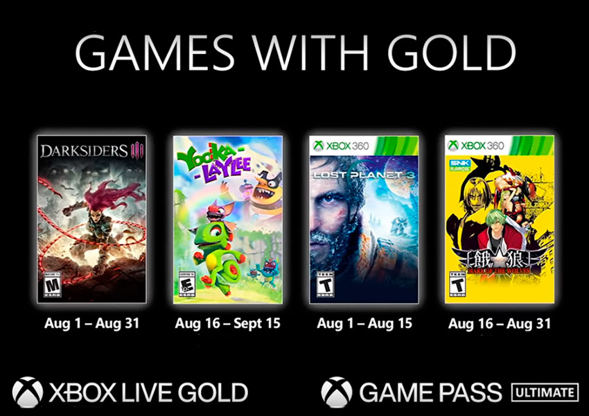 Darksiders III y Lost Planet 3 destacan entre los Games with Gold de agosto de 2021