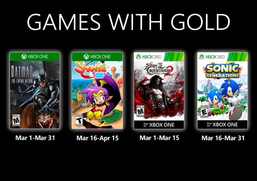 Desvelados los Games with Gold de marzo 2020