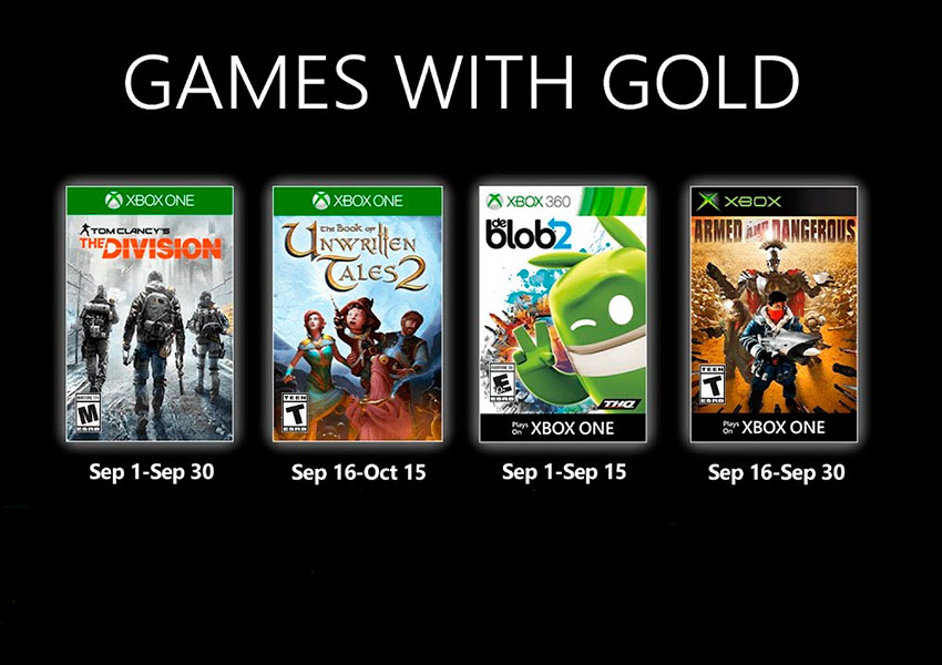 Desvelados los Games with Gold de septiembre 2020