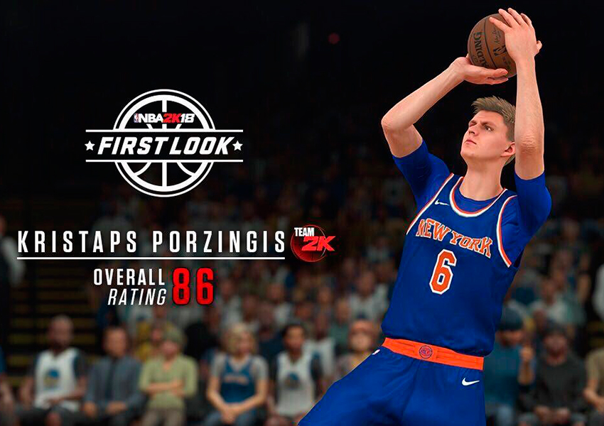 Kristaps Porzingis de los New York Knicks será el atleta de portada de MyNBA 2K18
