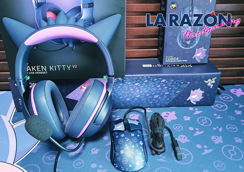 La sombra de Gengar da estilo a nuestro escritorio con sus versiones de Razer Kraken Kitty V2, Cobra y Gigantus V2 XXL