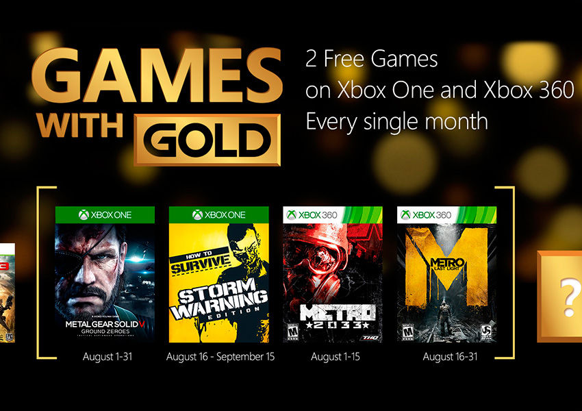 Microsoft anuncia los Games with Gold para agosto