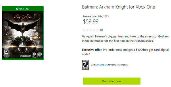 Microsoft se adelanta y confirma fecha para Batman: Arkham Knight