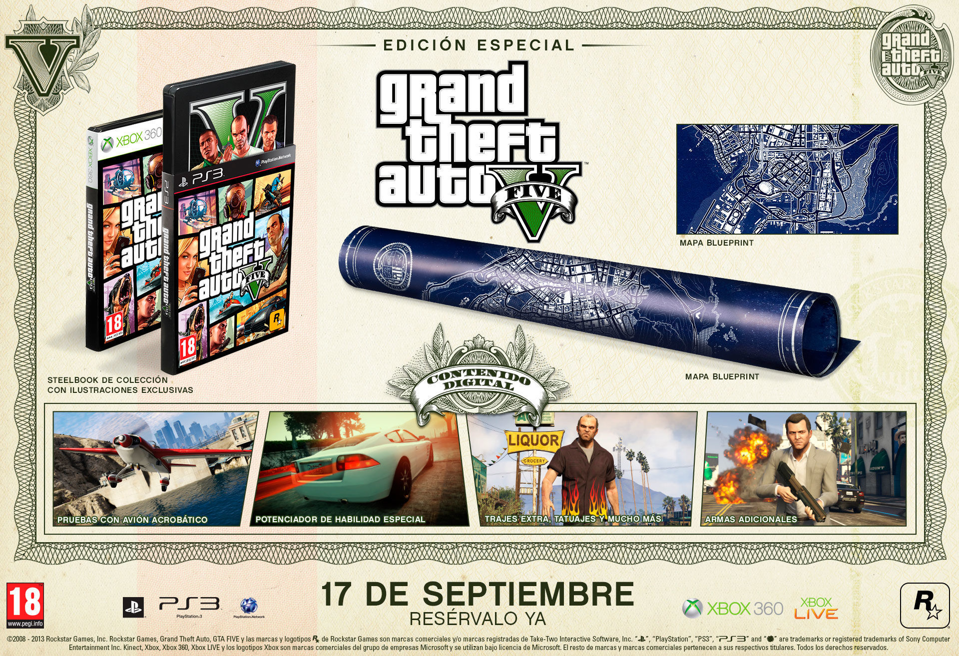 Rockstar anuncia la Edición Especial y Coleccionista de GTA V