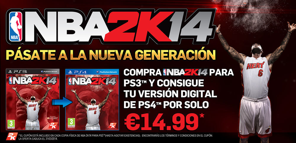 &#039;NBA 2K14&#039; anuncia una oferta para el cambio de generación en PlayStation
